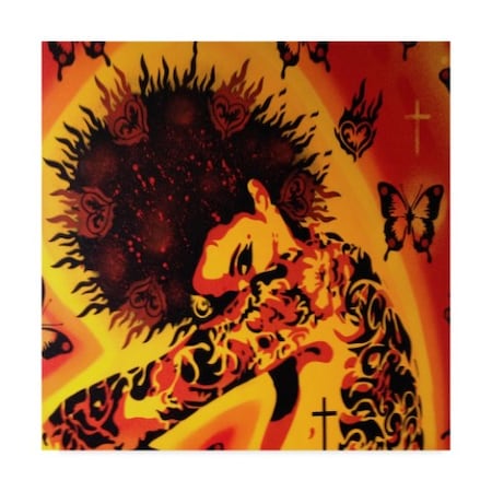 Abstract Graffiti 'Tattoo Fire' Canvas Art,35x35